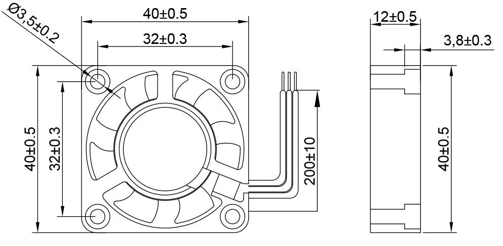 MFD4012 Dimensions